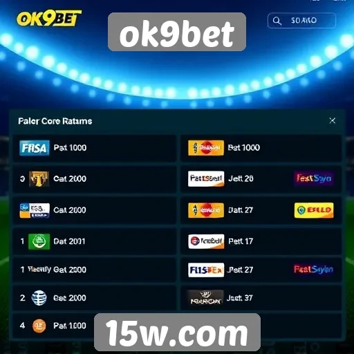 Opções de pagamento disponíveis na plataforma ok9bet
